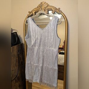 Elegant Silver Fringe Dress